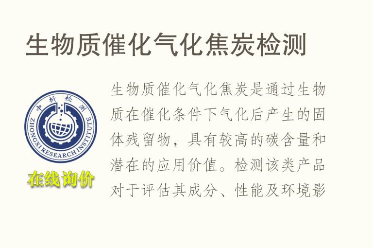 生物质催化气化焦炭检测