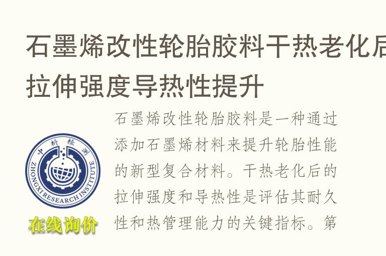 石墨烯改性轮胎胶料干热老化后拉伸强度导热性提升