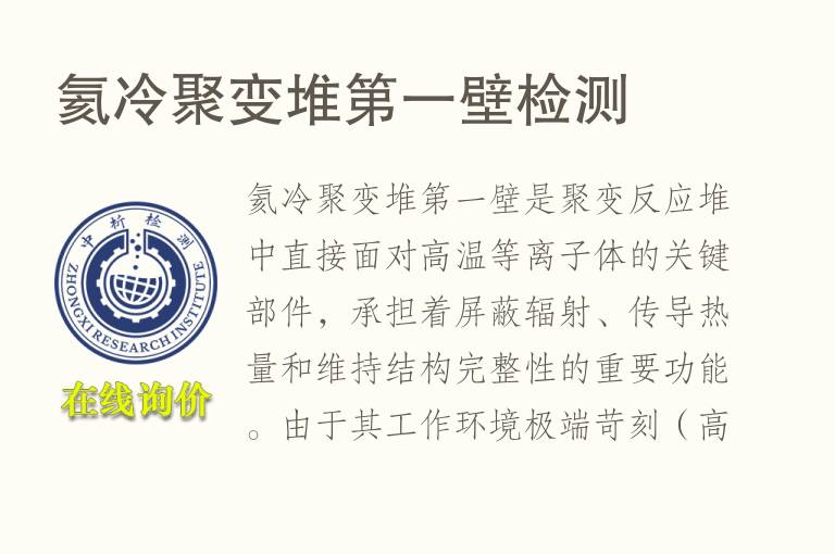 氦冷聚变堆第一壁检测