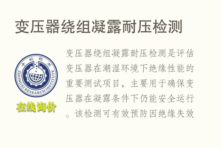 变压器绕组凝露耐压检测