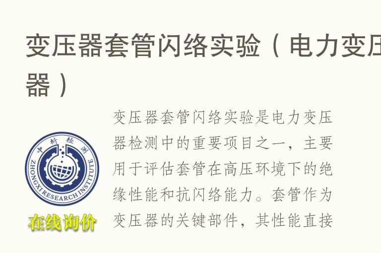 变压器套管闪络实验（电力变压器）