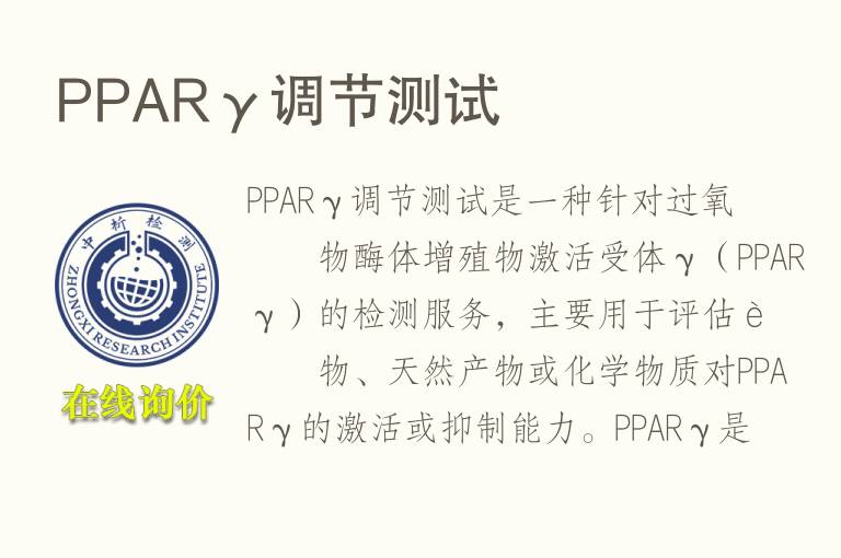 PPARγ调节测试